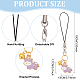 14Pcs Cell Phone Strap Charm Cow & Heart Enamel Charm Hanging Keychain for Women HJEW-PH01847-2