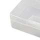 ポリプロピレン製プラスチックビーズ収納ケース  長方形  透明  14.5x9x4cm X-CON-E015-09-3