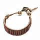 Cowhide Leather Cord Bracelets BJEW-R309-01B-01-1