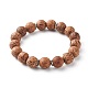 Bracelets extensibles en perles de bois de coco naturel BJEW-JB06642-02-1