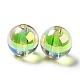Perles acryliques irisées arc-en-ciel à placage uv bicolore TACR-D010-03A-05-2