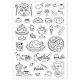 Globleland cibo chiaro francobolli ricetta icone caffè torta turchia silicone trasparente timbro sigilli per la produzione di carte fai da te scrapbooking foto ufficiale album decor craft DIY-WH0167-56-551-8