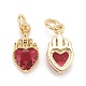 Brass Inlaid Clear Cubic Zirconia Charms KK-A161-29G-A-2