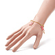 Charm-Armband aus rosafarbenem Emaille-Legierungsband mit Brustkrebs-Bewusstseinsband BJEW-JB09159-4