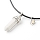 Natural Howlite & Black Obsidian Double Terminated Pointed Pendants Necklaces Set for Couples Best Friends NJEW-JN03674-11