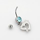 Heart with Arrow 316L Stainless Steel Belly Rings AJEW-P003-18-3