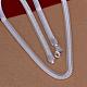 Collares de cadena de espiga de latón chapado en color plata popular para hombres NJEW-BB12741-16-2