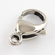 Polished 304 Stainless Steel Lobster Claw Clasps STAS-R072-07A-2