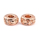 Brass Micro Pave Clear Cubic Zirconia Beads ZIRC-P091-02A-RG-RS-1