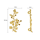 合金コネクタラインストーンの設定  花と枝  ゴールドカラー  44.5x23x8mm  穴：2.2mm  2mmのラインストーンに適する X-PALLOY-G253-15G-3