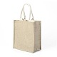 ジュートポータブルショッピングバッグ  再利用可能な食料品バッグショッピングトートバッグ  淡い茶色  30x26x1.2cm ABAG-O004-01B-3