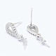 925 Sterling Silver Cubic Zirconia Stud Earring Findings STER-I016-092P-2