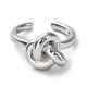 Rack Plating Brass Knot Open Cuff Rings for Women RJEW-Q777-06P-2