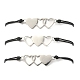 Conjuntos de pulseras con eslabones de corazón de amor entrelazados de acero inoxidable con tema de amistad BJEW-JB09544-2