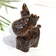 Figurines de cerf de guérison sculptées en obsidienne d'acajou naturel de noël WG18412-03-1