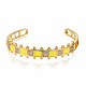 Brass Micro Pave Clear Cubic Zirconia Cuff Bangles BJEW-N302-006G-NF-1
