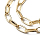 Colliers à pendentif serpent en strass avec chaînes de trombones NJEW-R261-01G-4
