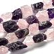 Brins bruts de perles de quartz rose naturel et d'améthyste G-J388-04-1