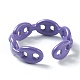 スプレー塗装真鍮カフリング  オープンリング  混合図形  紫色のメディア  usサイズ6~7 1/4(16.5~17.5mm) RJEW-H545-E-4