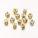 Golden Cube Mixed Letters Acrylic Beads for Necklace Making X-PB43C9308-G
