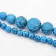 Turquoise synthétique ronde à facettes diplômé perles brins G-E302-041-1