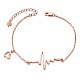 Shegrace 925 bracelet à breloques en argent sterling avec rythme cardiaque (rallonges de chaîne de style aléatoire) JB37B-1