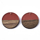 Transparent Resin & Walnut Wood Pendants RESI-S358-02B-H50-2