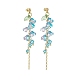 4 Colors Imitation Austrian Crystal Morning Glory Flower Dangle Stud Earrings EJEW-TA00197-4