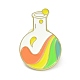 Chemical Flask with Rainbow Alloy Enamel Brooches ENAM-C001-17G-1