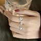 925 Sterling Silver Double Balls Cuff Ring for Women JR911B-6