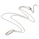 Halsketten mit Anhänger aus rhodiniertem 925-Sterlingsilber mit Prägung und leerem Etikett NJEW-H209-05P-2
