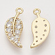 Brass Micro Pave Clear Cubic Zirconia Pendants ZIRC-T011-13G-NF-2