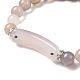 Natural Agate Beads Charm Bracelets BJEW-K164-C06-3