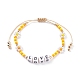 Set di braccialetti di perline intrecciati a cubo acrilico con parole d'amore BJEW-TA00068-5