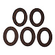 天然ウェンジウッドペンダント  染色されていない  オーバルリングチャーム  ココナッツブラウン  50x38x3.5mm  穴：2mm WOOD-T023-65-1