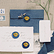 ワックスシーリングスタンプセット  シーリングワックススタンプ真鍮製ヘッド  取り外し可能な木製ハンドルレトロ真鍮スタンプキット  封筒の招待状  ギフトカード  シェル形状  83x22mm AJEW-WH0208-1066-5