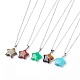 Natural & Synthetic Gemstone Pendant Necklaces NJEW-JN02159-1