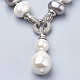 Shell Pearl Pendant Necklaces NJEW-Q310-06-2