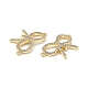 Brass Micro Pave Clear Cubic Zirconia Connector Charms KK-E068-VB067-3