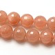 Grade AAA Natural Gemstone Sunstone Faceted Round Beads Strands G-E251-35-12mm-2
