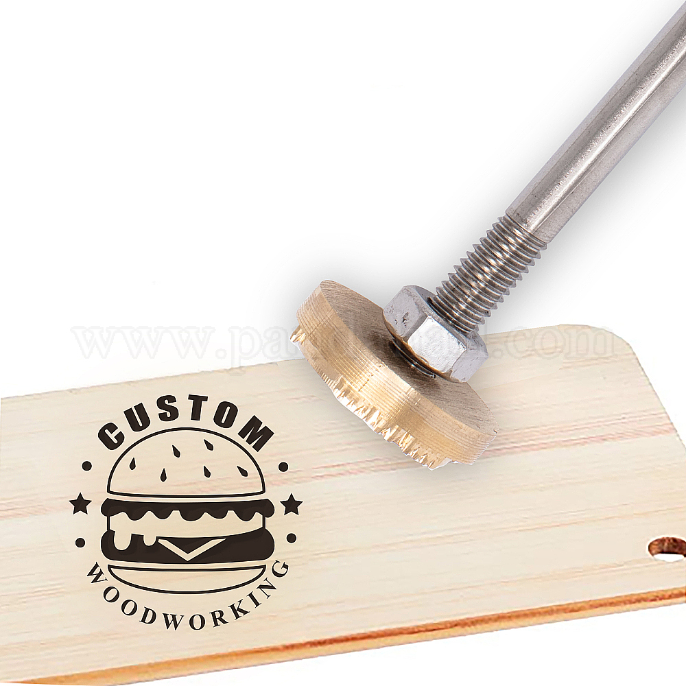 Wholesale SUPERFINDINGS 30mm Custom Text Bake Stamp Tool Burger Pattern