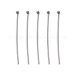 304 Stainless Steel Ball Head Pins, Stainless Steel Color, 35x0.7mm, 21 Gauge, Head: 1.9mm
