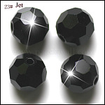 Abalorios de cristal austriaco de imitación, aaa grado, facetas (32 facetas), redondo, negro, 6mm, agujero: 0.7~0.9 mm