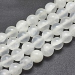 Brins de perles de sélénite naturelles, ronde, 8mm, Trou: 1mm, Environ 49 pcs/chapelet, 15.7 pouce (40 cm)