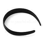 Plastic Hair Bands, with Cloth Covered, Black, 24~24.5mm, Inner Diameter: 105~125mm