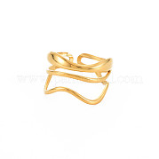 Ионное покрытие (ip) 304 открытое манжетное кольцо из нержавеющей стали для женщин RJEW-S405-236G