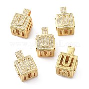 Кулоны из латуни с микропейвом и прозрачным фианитом ZIRC-O045-01G-U