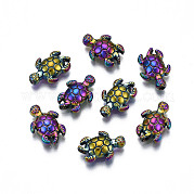 Rack Plating Rainbow Color Alloy Beads PALLOY-S180-333