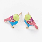 Серьги-гвоздики из латуни EJEW-C502-04G