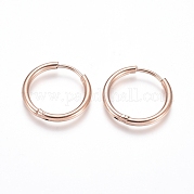 Серьги-кольца Huggie Hoop из нержавеющей стали 304 с ионным покрытием (IP) EJEW-F111A-19mm-RG